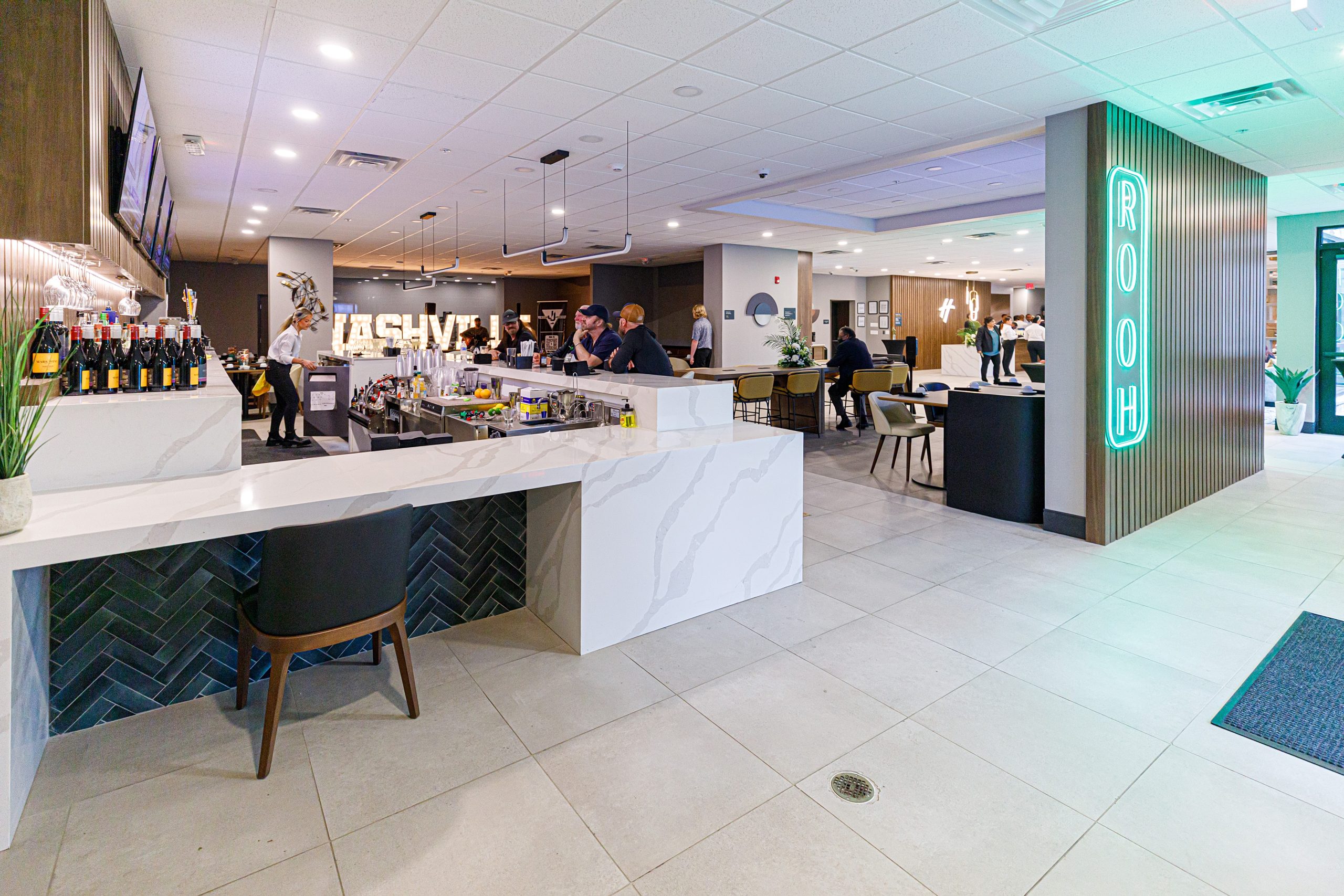 Serving delivering signature dishes and beverages during breakfast and lunch at Rooh Nashville.