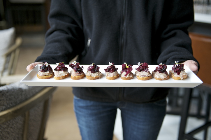 Private event appetizer being served at Rooh Nashville with relaxed, modern Southern-inspired dining.