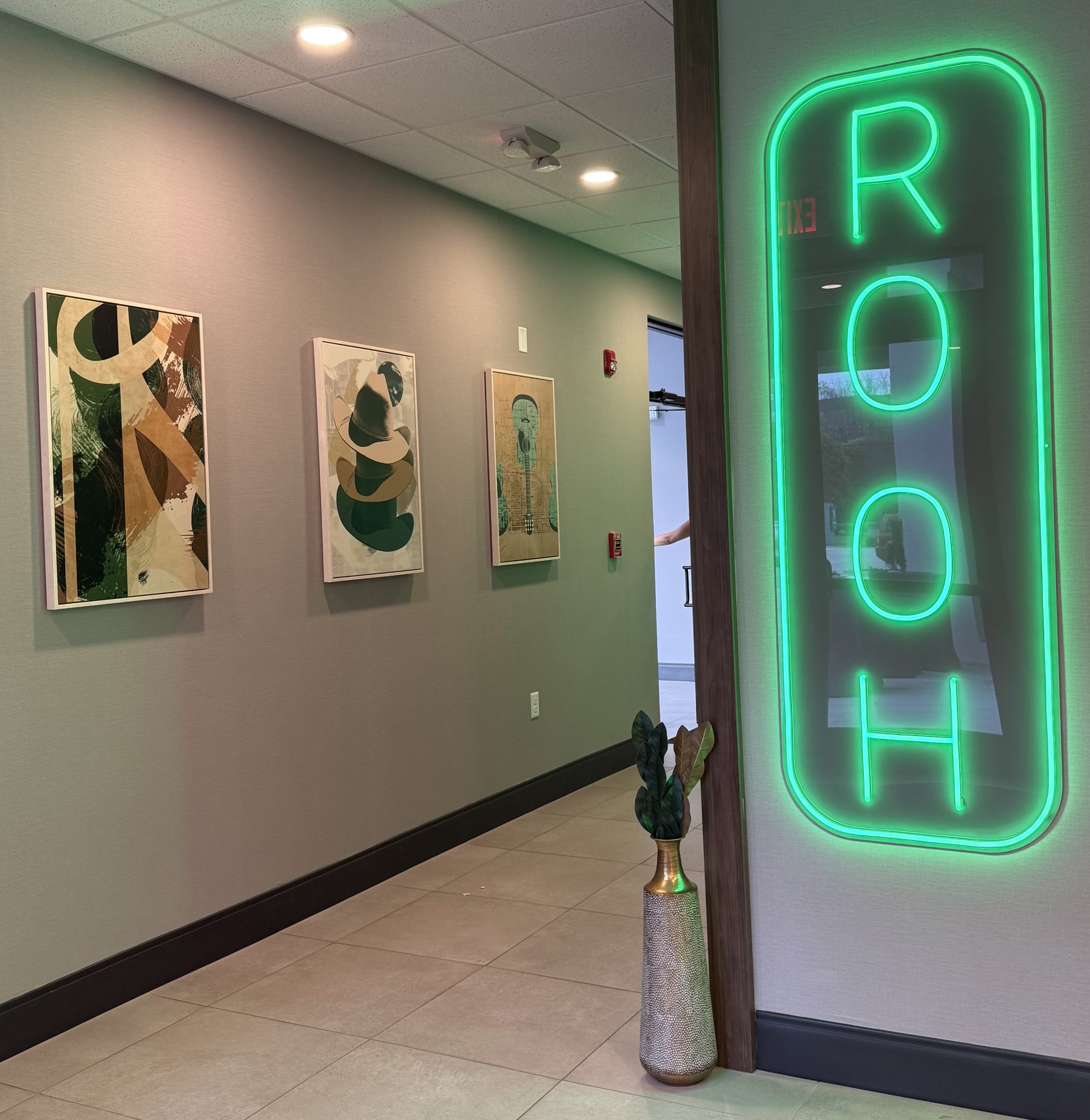 Rooh Nashville restaurant sign at Holiday Inn Nashville Airport on Elm Hill Pike